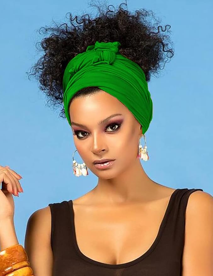Harewom Head Wraps for Black Women Stretch Head Scarf Long African Hair Wraps Turban Headwraps Jersey Headbands