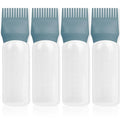 BLAAROOM Root Comb Applicator Bottle 6 Ounce, 4 Pack Hair Oil Applicator Bottle, Hair Dye Bottle Applicator Tools with Hair Oil Dispenser Root Comb Brush for Scalp Hair Oiling Applicator - Green