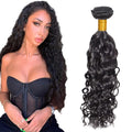 30 Inch Color 1B Bundles Human Hair Natural Black Water Wave Bundles Double Weft Niegmeag Hair Weave Peruvian Grade 8A Virgin Remy Hair Extensions