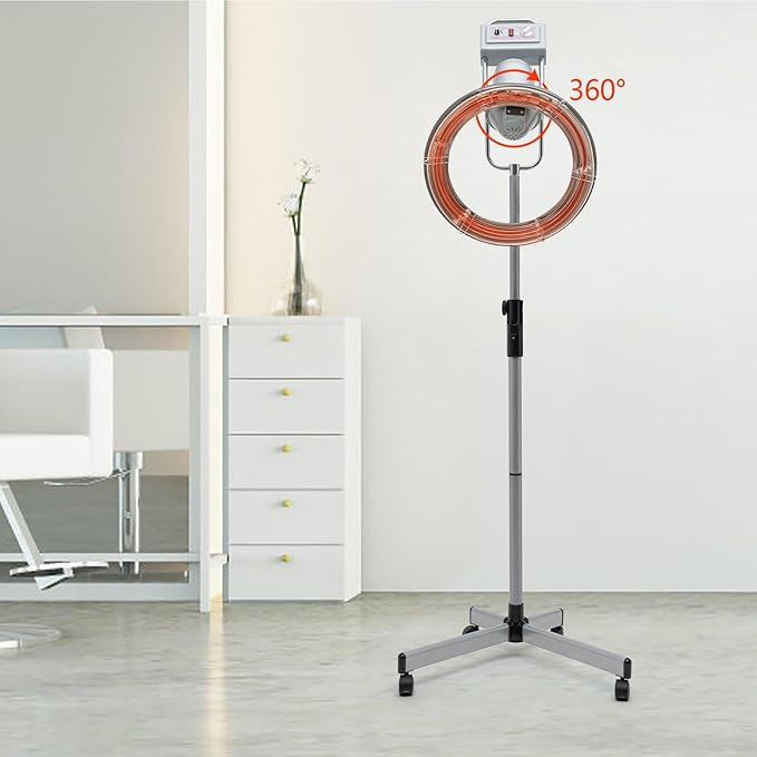 Hair Steamer Professional Hair Salon Steamer,Stand Hair Dryer, Orbiting Rotating Hairs Processor with Wheels,3 in 1 Orbiting HairDryer,HairDryer Accelerator, Perm Styling