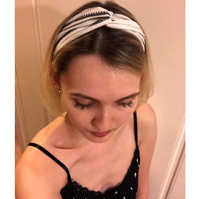 DRESHOW 10 Pack Boho Headbands for Women Vintage Cross Elastic Head Wrap Hair Accessories
