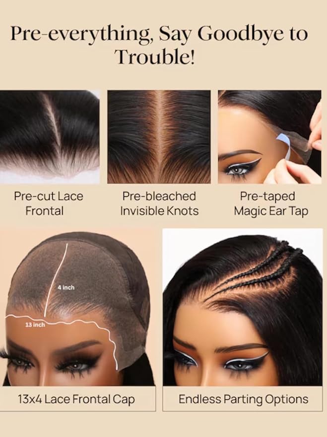 Julia Hair Golden Brown Highlight Water Wave and Jerry Curly Wig Mixed Curls 13X4 Lace Front Pre Everything Wigs Glueless Human Hair Lace Frontal with Invisi Drawstring Ready to Go 18 Inch