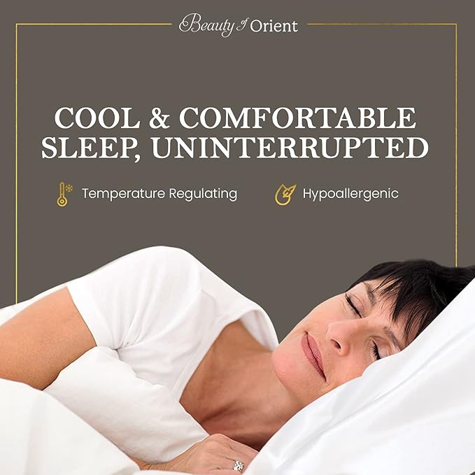 100% Pure Mulberry Silk Pillowcase for Hair and Skin, 19 Momme, Champagne, King - 20" x 36"