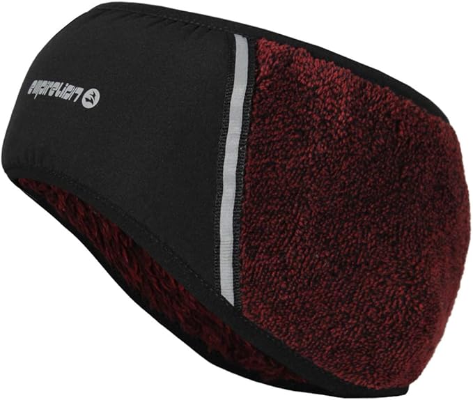 EMPIRELION Original Luxurious Plush Fleece Headband, Soft Running Ear Warmer Forehead Windproof Protection Reflective Gear