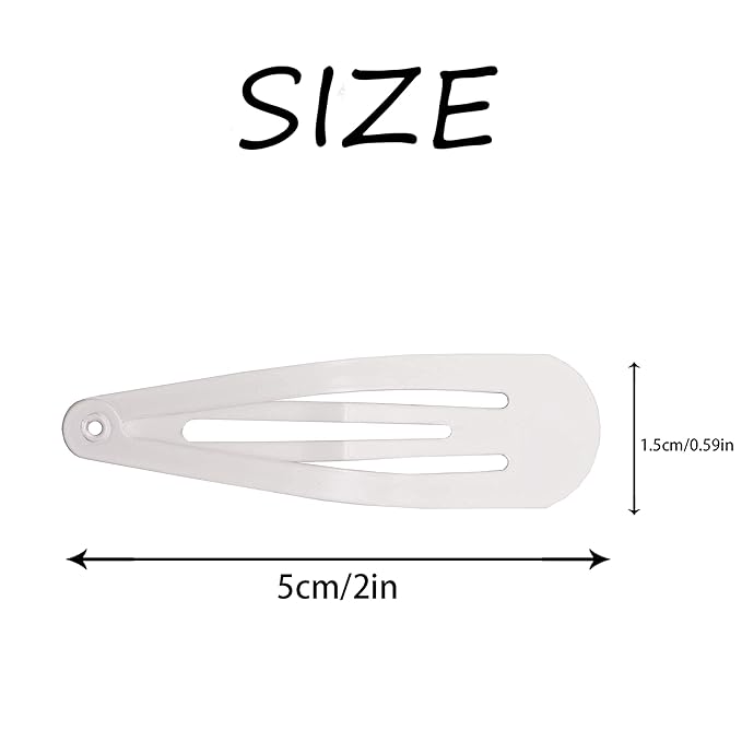 Dofash 2IN/5CM Small White Snap Hair Clips Metal Hair Barrettes Hair Grips Hair Accessories Hair White Hair Clips For Women Thin Hair - 36Count (Snow White 3 Sets)