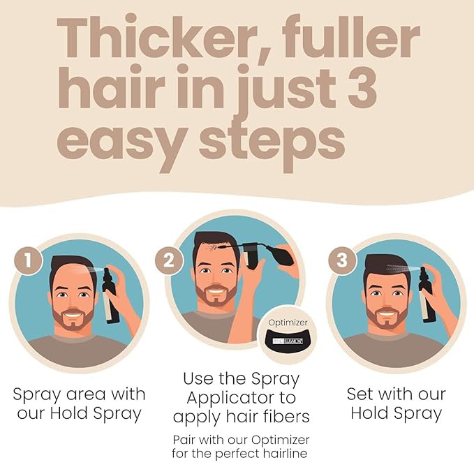 Hair Illusion Dark Brown Real Hair Fibers for Thinning Hair - 100% Natural Texture, Non Synthetic Hair Fibers - Bald Spot Cover Up for Women & Men - 38 Gram