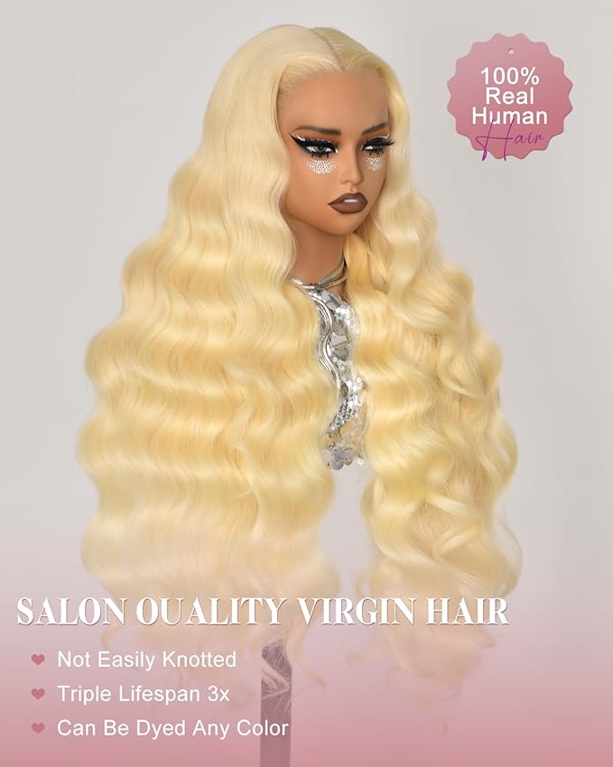16 Inch Wear And Go Glueless 613 9x6 HD lace front wig Human Hair Pre Plucked Pre Cut For Beginners Human Hair 180% Density Body Wave Lace Front Wigs No Glue Pre Cut 3 Seconds To Wear Glueless Wig