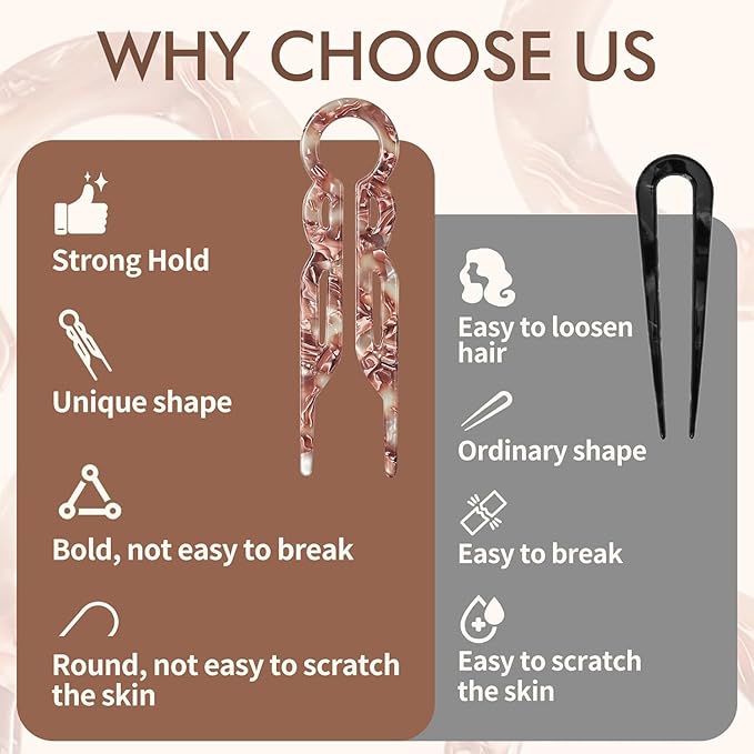Prestige Hair Pin,New Hair Accessories, Elegant Hair Clips for Women, Suitable for All Hair Types (3PCS-J)
