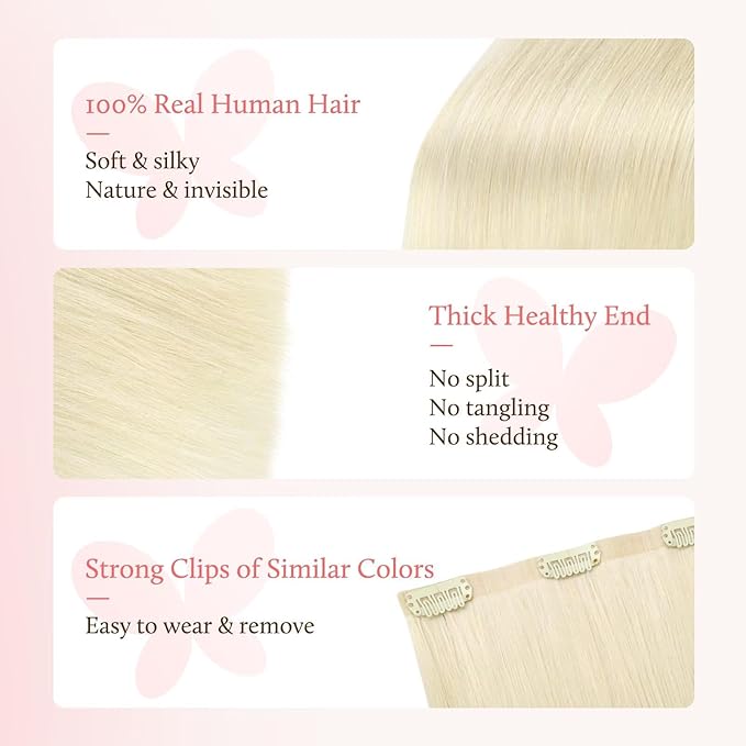 DOORES Clip in Hair Extensions Set 14 Inch 130g, 6pcs Invisi Edge Clip ins and 3pcs Classic Seamless Clip ins, Injected Virgin Real Human Hair Extensions Natural Invisible Straight, #60A