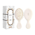 RHOS Mini Hair Brush for Women,Men and Kids-Travel Size Hair Brush for Purse,Pocket,backpack-Small Cushion Paddle Brush with Soft Bristles-Mini Detangler Brush for All Hair Types(1 Pack-Beige)
