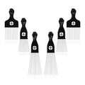 6Pcs Afro Picks Metal Hair Combs, 3 Sizes Steel Teeth Hair Pick for Curly, Coily, Natural Hair, Detangling & Styling Comb for Men Women (Black)