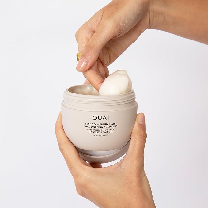 OUAI Fine Hair Shampoo, Conditioner, and Treatment Masque Set - Volumizing, Strengthening, Repairing - 3 Count (10oz Shampoo, 10oz Conditioner, 8oz Masque)