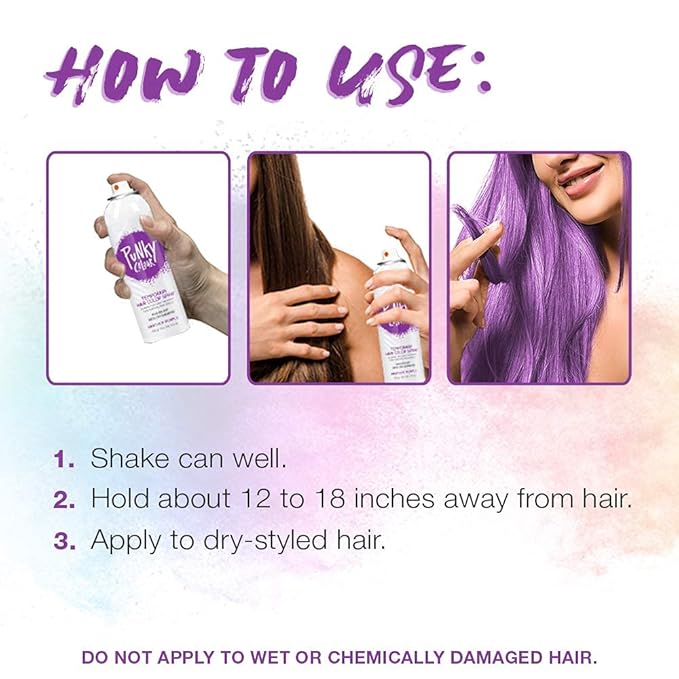 Punky Temporary Hair Color Spray – Panther Purple, Instant Vivid Temporary Hair Dye for Kids & Women, Wash Out, Hair-Color Spray, 3.5 oz, 2 Pack
