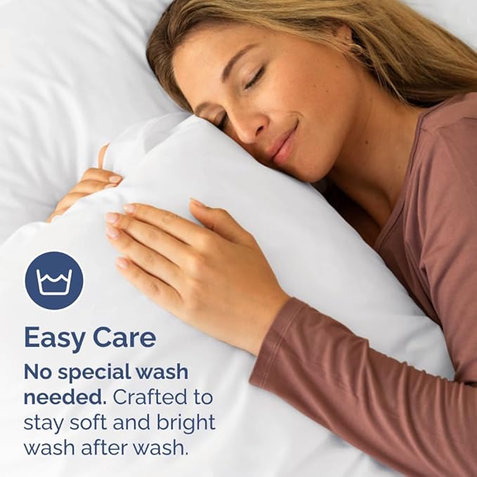 King Pillow Cases Set of 8 - Ultra Soft Hotel Quality Pillowcase Covers - Comfy & Wrinkle Free - Shrink, Stain and Fade Resistant - Easy-Care, Machine Washable Pillow Protectors - 8 Piece Set - White
