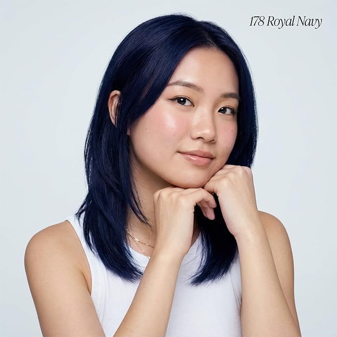 Adore Semi Permanent Hair Color (178 Royal Navy) | Vegan & Cruelty-Free Blue Hair Dye | No Ammonia, No Peroxide, No Alcohol | 4 Fl Oz (Pack of 1)