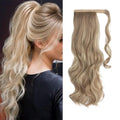 CJL HAIR 22" Long Ponytail Hair Extension Wrap Around Pony Tail Clip in Curly Wavy Synthetic Fake Hairpiece for Women Dirty Blonde