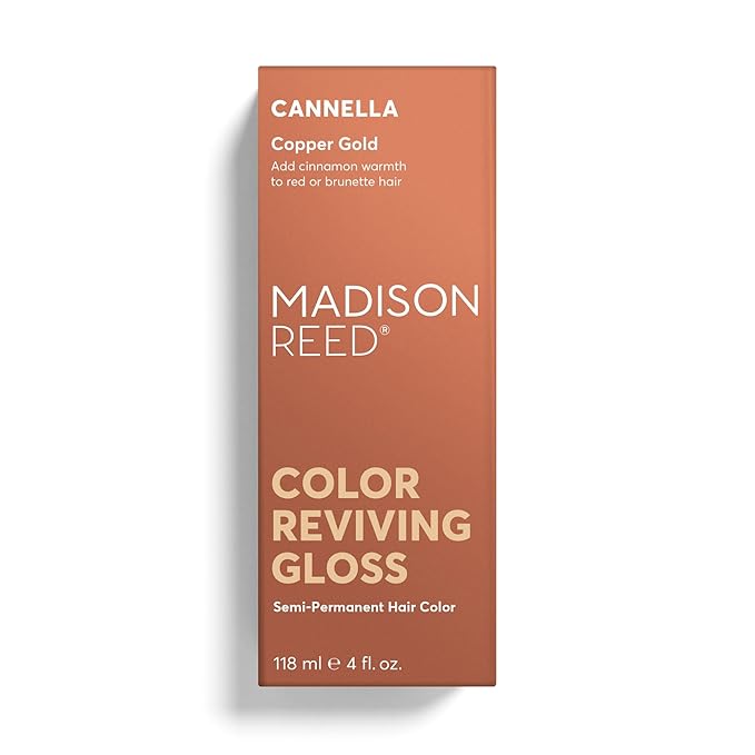Madison Reed Color Reviving Gloss, Cannella - Copper, Semi-Permanent Hair Dye, Enhances Hair Color & Corrects Tone, Adds Brilliant Shine, Keratin & Argan Oil, 4 Fl Oz (118 mL)