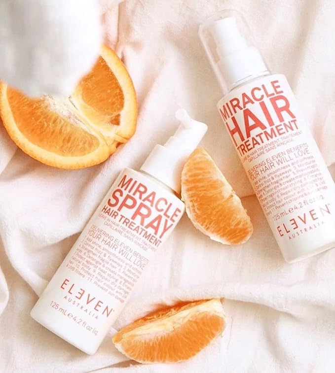 ELEVEN AUSTRALIA Miracle Leave In Hair Treatment Spray - Curly & Straight Hair Care Products for Women & Men, Heat Protection & Detangler, Frizz Control, Repairs Dryness - 4.2 fl oz