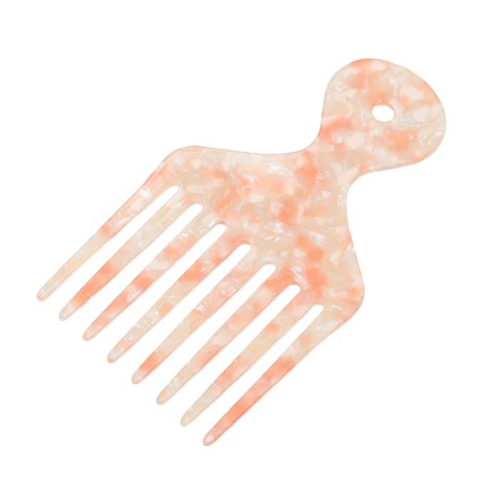 VOCOSTE Hair Picks for Curly Hair, Gentle Detangling Wide Tooth Comb, Afro Pick, Hair Pick Comb, Hangable Hair Styling Tool for Hair Care, Orange