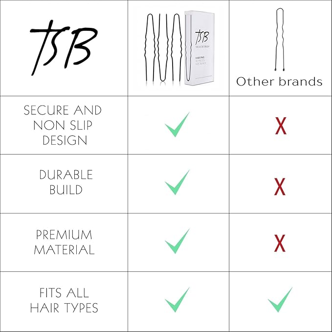 TSB Fura No.1 Professional Black Jumbo Hair Pins Set of 30-3.25 inches, 3x Retention, Vintage Style - Ideal for Weddings & Fashion Events - Comfortable, Non-Slip & Strong Hold