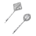 BABEYOND Vintage Hair Pins Clips for Women 1920s Crystal Rhinestone Feather Hair Pins Great Gatsby Hair Piece (A-Silver)