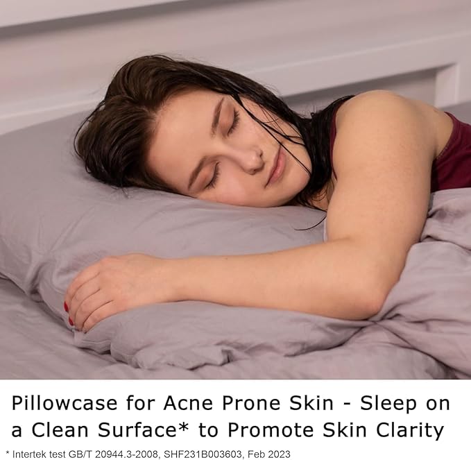 Anti Acne Pillowcase - Queen Size 20"x30" with Zipper, Premium 75% Viscose Derived from Bamboo, 25% Modal Blend, Beige, 1 Piece - Cooling Silky Satin Pillow Case - Oeko-TEX Certified