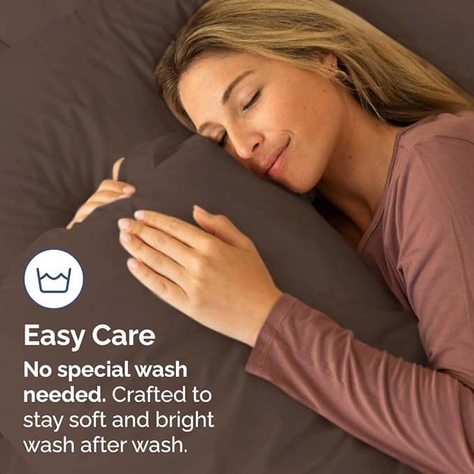 King Pillow Cases Set of 4 - Ultra Soft Hotel Quality Pillowcase Covers - Comfy, Cozy & Wrinkle Free - Shrinkage, Stain and Fade Resistant - Machine Washable Pillow Protectors - 4 Piece Set - Brown