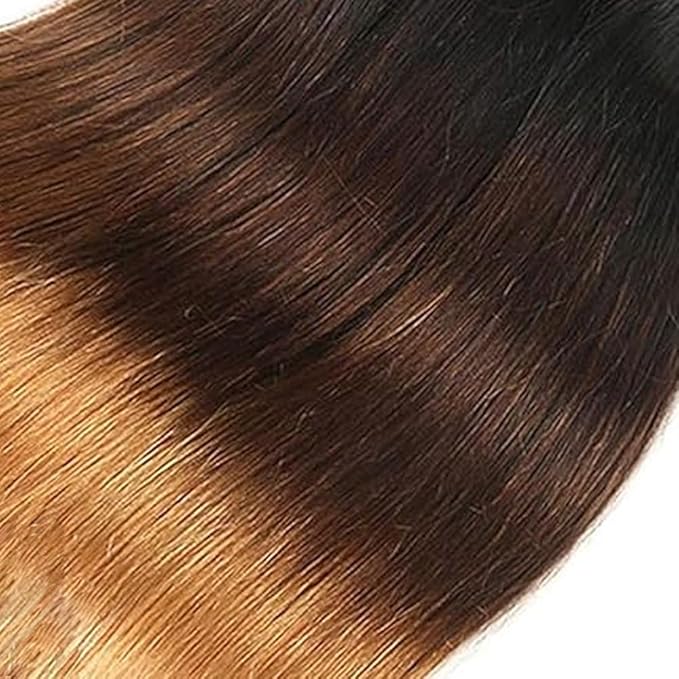 Ombre Straight Bundles Human Hair T1b427 Bundle Peruvian Virgin Remy Bundle Hair Weave 22 24 26 Inch 3 Tone Brown And Honey Blonde Bundles Hair Extensions