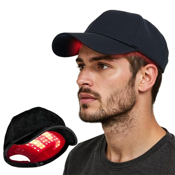 Laser Cap, Portable Red Light Therapy for Hair Growth, Hair Loss Treatments Hat for Men & Women, with Built-in Battery & Controller