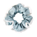 DAISYSILK Pure Mulberry Silk Hair Scrunchie for Women Gentle No-Crease Silk Hair Tie Smooth Elastic Ponytail Holder (Dusty Blue)