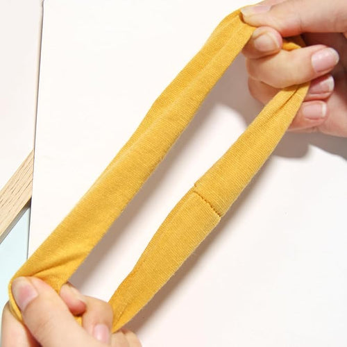 12pcs Cotton Hair Scrunchies Single Jersey Solid Color Ponytail Holders Elastic Hair Ties for Women Accessories (Ginger Yellow)