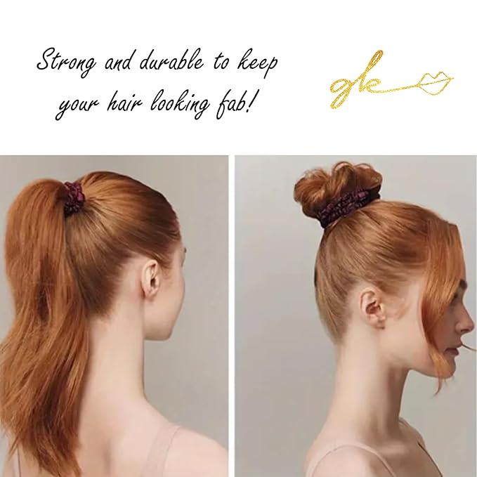 Silk Scrunchies for Women No Damage Mulberry Silk No Slip 4 Pack-Elastic Ponytail Girls Hair Ties | Skinny Hair Ties for Thin Thick Wavy or Curly Hair No Crease for Sleep and Sports (4, Dark Pastel)