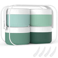 ME.FAN Travel Containers for Toiletries, TSA Approved 1.5 oz Silicone Cream Jars, Leak-proof Journey Containers, Trip Accessories with Lid for Cosmetic Face Hand 4 Pack White Lid - Blue
