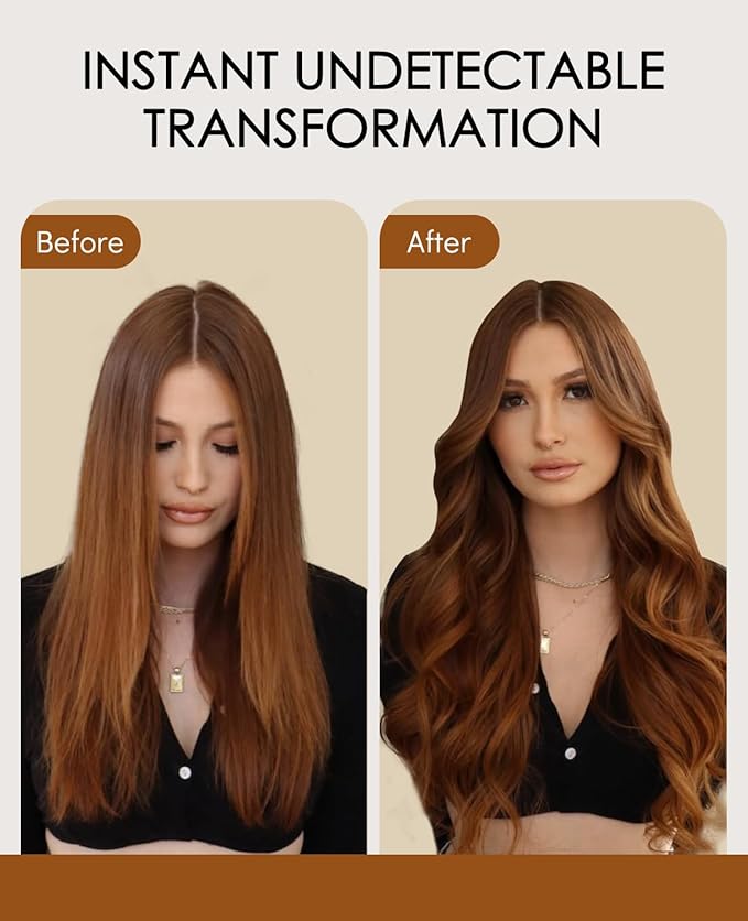 VINBAO 60g Invisible Tape in Hair Extensions Copper Seamless Invisi Edge Tape in Hair Extensions Auburn Ginger 22in 20pcs Injected Tape 22inch #33
