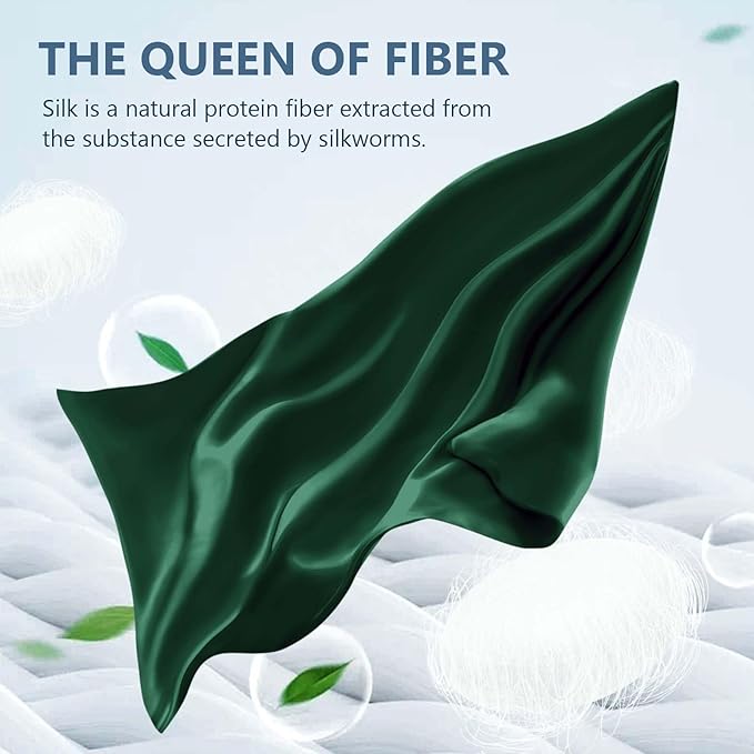 Silk Pillow Cases King Size 100% Mulberry Silk Pillowcase for Hair & Skin 22 Momme Both Sided Grade 6A Silk Cooling Soft Breathable 20 x 36 Inches with Hidden Zipper 1PC, Green