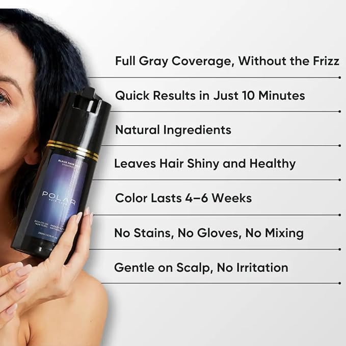 Polar Haircare - Red Coloring Shampoo for Gray Hair for Women & Men - Natural Semi Permanent Personal Color Product - Vegan Ammonia-Free Color Shampoo for Gray Hair - 3-in-1 Total Coverage 6.76 Fl Oz