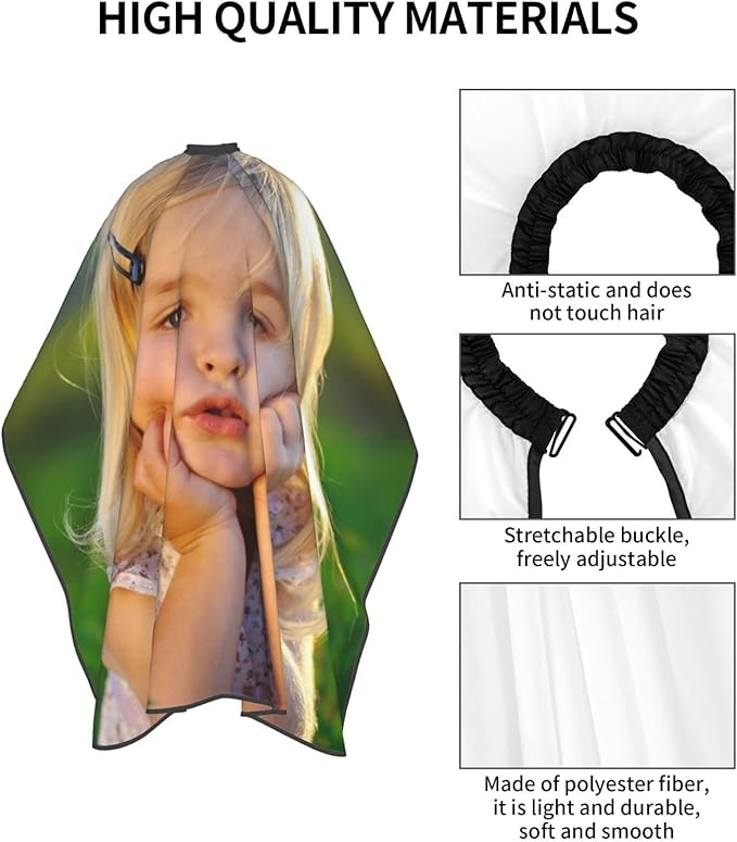 Custom Barber Cape Personalized Hair Cutting Capes with Adjustable Neckline Hairdresser Cape for Home Salon Barbershop