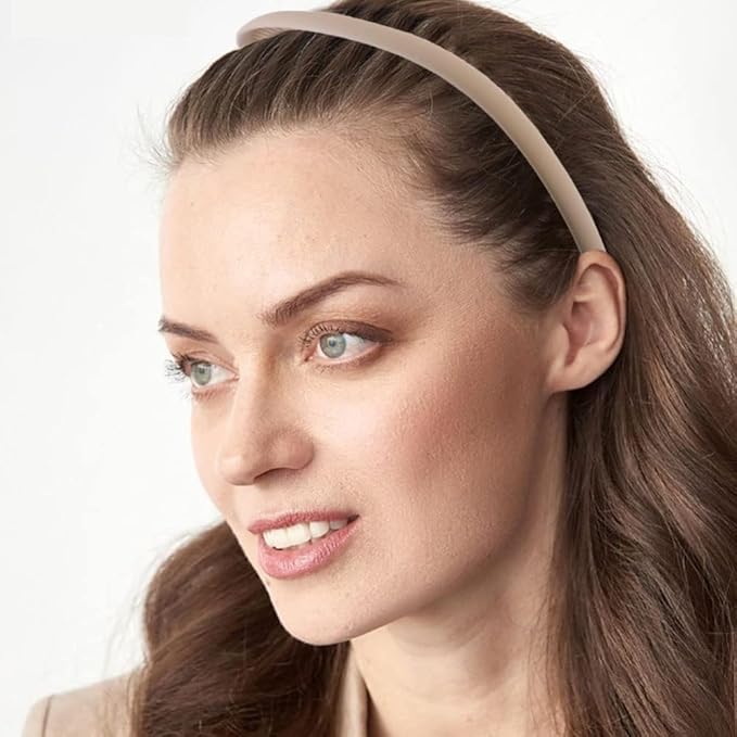 LAPOHI 8 PCS Non Slip Fashion Effortless Plastic Headbands with Teeth Comb Skinny Hair Bands for Women Men Teen Girls,Short Teeth Morandi