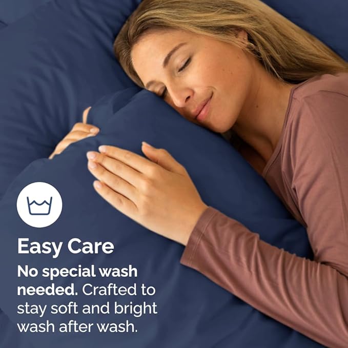 King Pillow Cases Set of 6 - Ultra Soft Hotel Quality Pillowcase Covers - Comfy. Cozy & Wrinkle Free - Shrink, Stain and Fade Resistant - Machine Washable Pillow Protectors - 6 Piece Set - Navy Blue