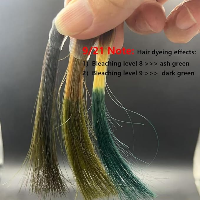 PureStyle 100g Professional Permanent Hair Color Dye Cream Ammonia Free, Long Lasting Ash Green Brown Color, Natural Shine, For All Hair Types Easy At Home Application (9/21 Ash Green Brown)