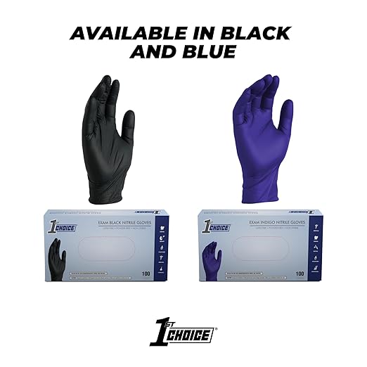 1st Choice Nitrile Disposable Gloves, 3 Mil Indigo, 2 Boxes of 100 Small Nitrile Gloves, Disposable Latex Free Gloves