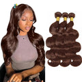 Brown Bundles Human Hair Chocolate Brown Body Wave Bundle Niegmeag Virgin Soft and Silky Remy Hair 3 Bundles 16 18 20 Inch Double Weft Color 4 Body Wave Bundle Hair Weave 300g
