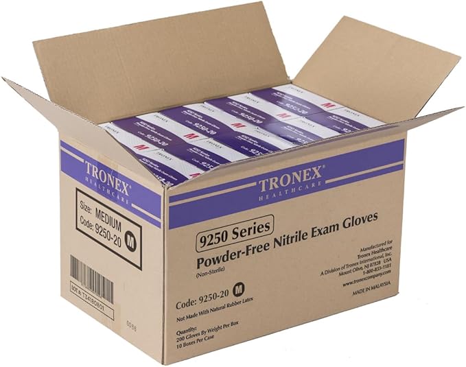TRONEX XS - 2XL Nitrile Glove, Examination, Fingertip-Textured, Powder-Free, Blue