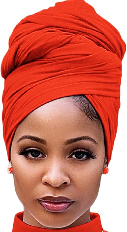 Harewom Head Wraps for Black Women Stretch Head Scarf Long African Hair Wraps Turban Headwraps Jersey Headbands