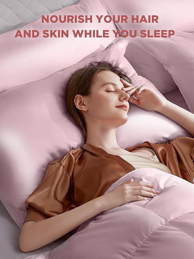 Mulberry Silk Pillowcase for Hair and Skin, SGMSILK 22 Momme Natural Silk Pillow Case with Hidden Zipper, 6A Soft and Smooth Single Sided Pure Silk Pillow Cover (Soft Pink, Standard 20"x26")