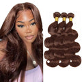28 30 32 Inch Chocolate Brown Bundles Color 4 Body Wave Bundles Brown Human Hair Bundle Niegmeag Brazilian Virgin Remy Color 4 Bundle 300g