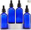 YIZHAO Blue Glass Dropper Bottle 4oz, Tincture Bottles with Glass Dropper, for Essential Oils, Aromatherapy, Cosmetic, Laboratory, Pharmacy, Liquids, Travel –4 Pcs