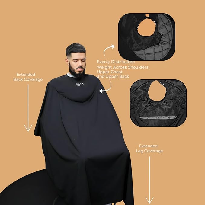 4lb Cape (Teenager/Adult) – Weighted Hair Cutting Barber Cape with Elastic Collar, Waterproof Salon Cape for Added Comfort, Perfect for Barber & Hairstylist (67 x 60 in)