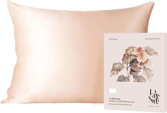 Oriental Lakeside® 100% Pure 22 Momme Mulberry Silk Pillowcase with Hidden Zipper - Nighttime Skincare & Hair Care Hydrating Pillow Cover