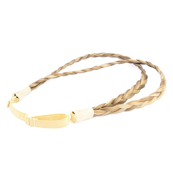 DIGUAN Double Three Strand Synthetic Hair Braided Headband Hairpiece Extension Women Girl Beauty accessory (Ginger Blonde)